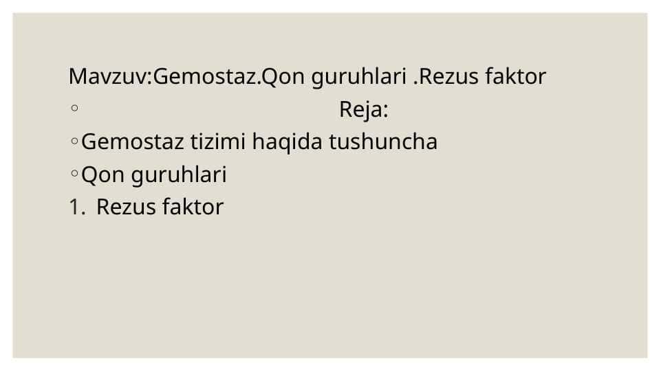 Gemostaz . Qon guruhlari . Rezus faktorGemostaz . Qon guruhlari . Rezus faktorGemostaz . Qon guruhlari . Rezus faktor