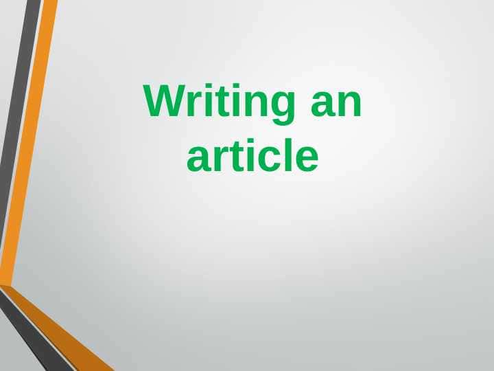 Writing an article
