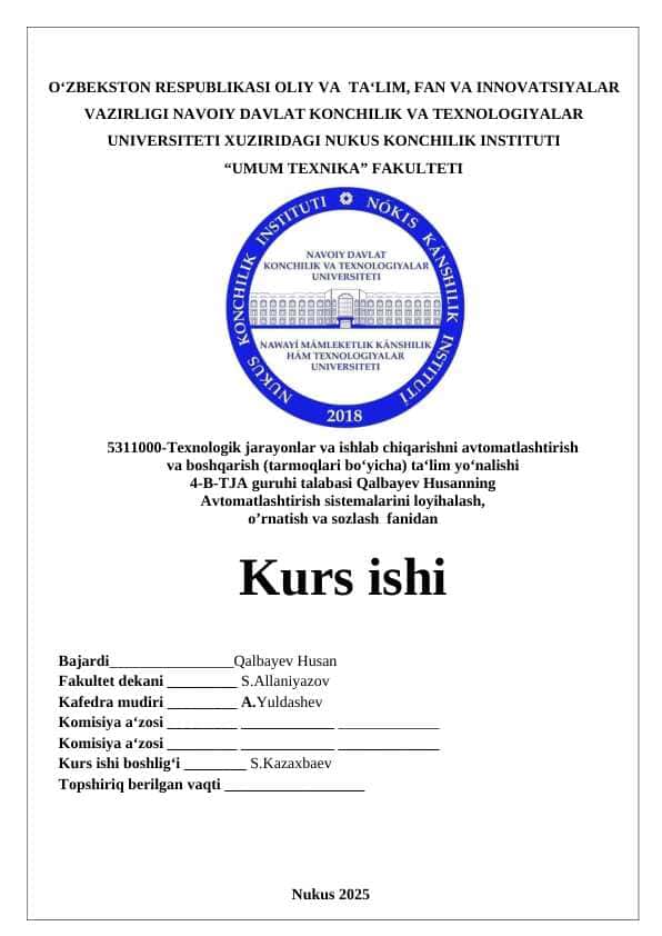 Rektifikatsiya kurs ishi