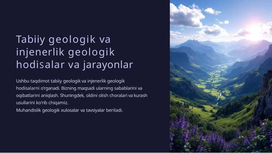 Tabiiy geologik va injenerlik geologik hodisalar va jarayonlar
