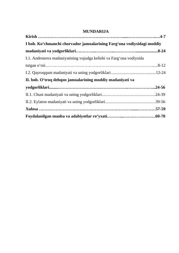 Farg‘ona vodiysi etnik jarayonlarini arxeoetnologik usullar