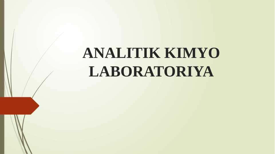 Analitik kimyo labaratoriyasi
