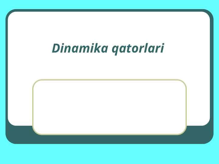 Dinamika qatorlari
