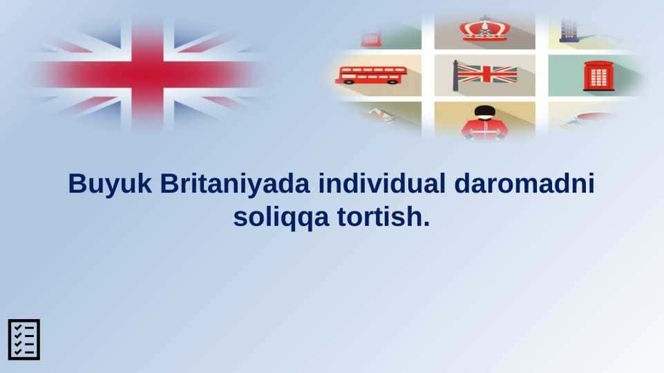 PPTX 36 SLAYD Buyuk Britaniyada daromadni soliqqa tortish. TAYYOR SLAYD 36
