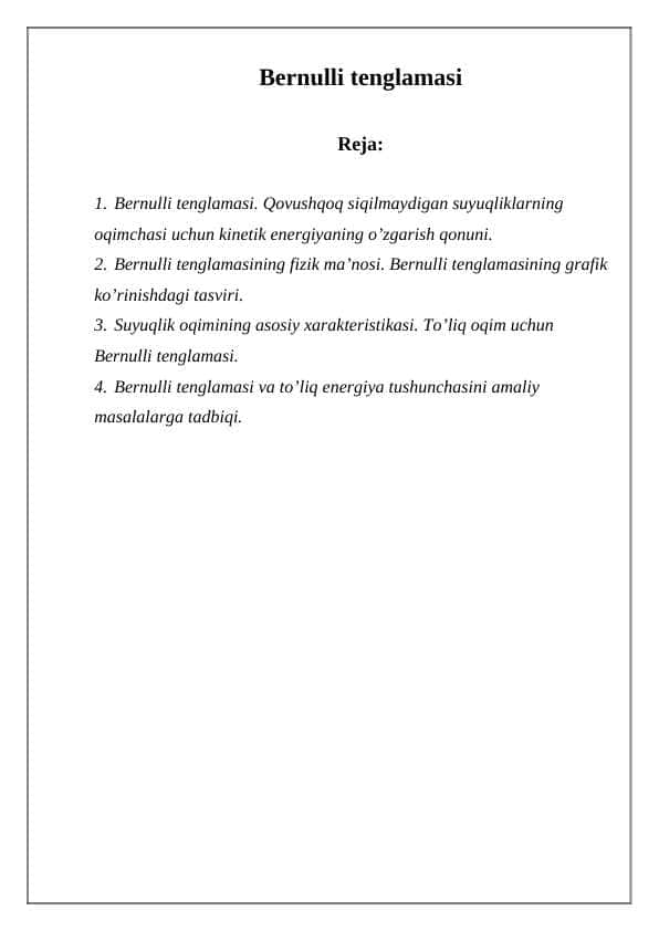 Bernulli tenglamasi