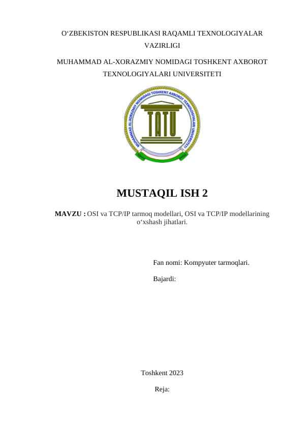 OSI va TCP/IP tarmoq modellari, OSI va TCP/IP modellarining o‘xshash jihatlari.