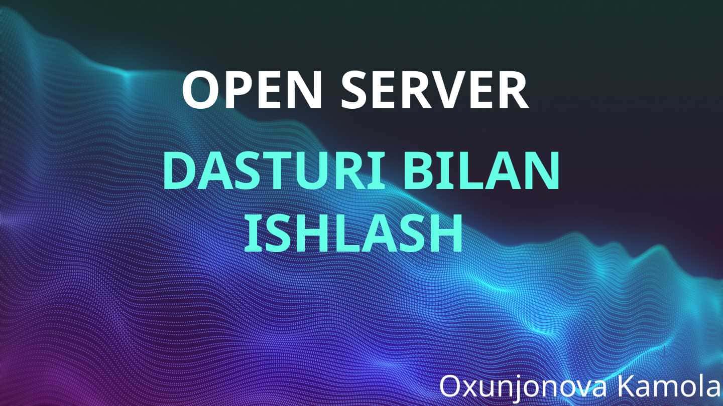 OPEN SERVER DASTURI BILAN ISHLASH