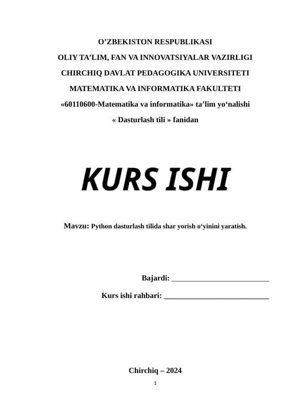 Python dasturlash tilida shar yorish oʻyinini yaratish.docx