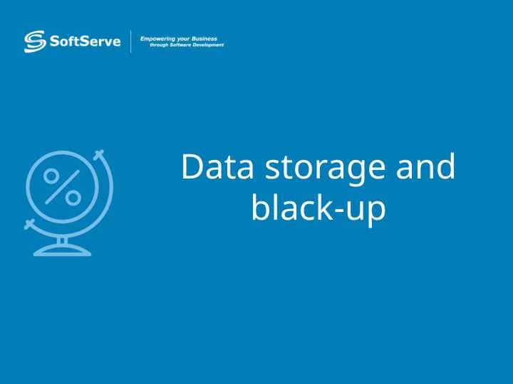 Data storage and black-up
