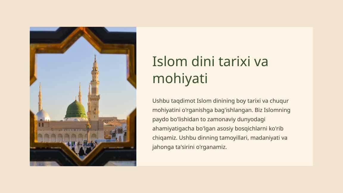 Islom dini tarixi va mohiyati