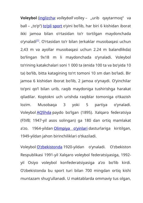 Voleybol