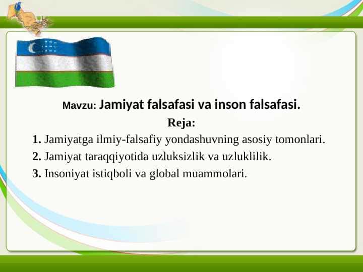 Jamiyat falsafasi va inson falsafasi