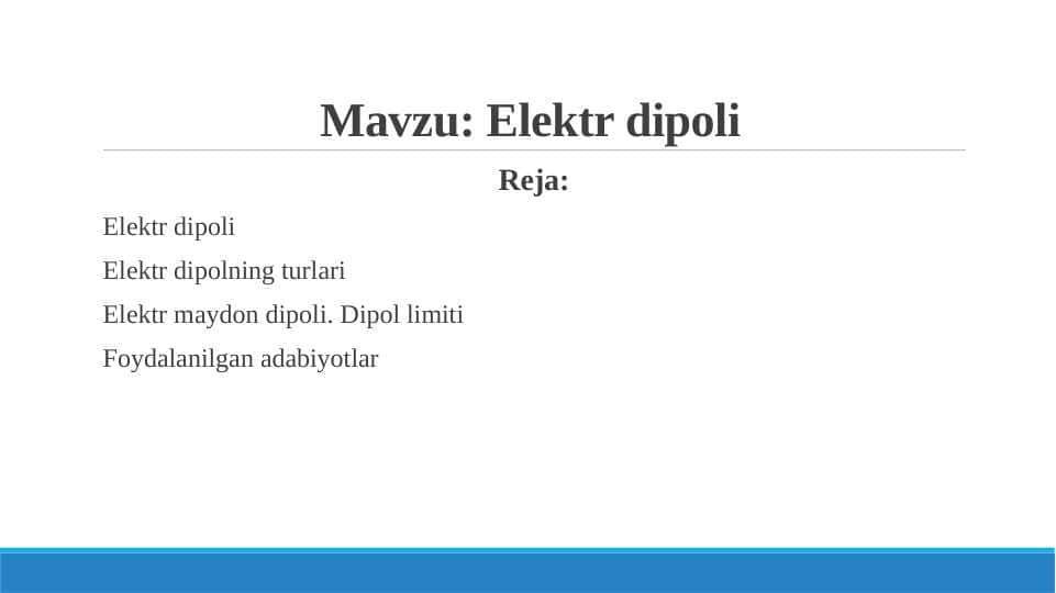 Elektr dipoli
