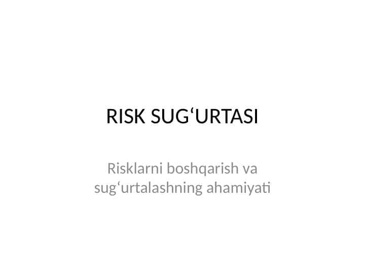 Risk sug'urta
