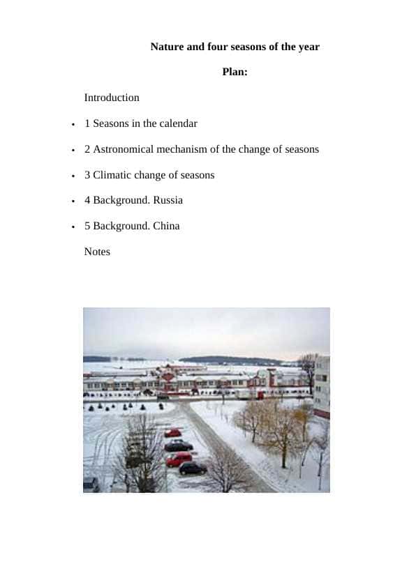 Nature and four seasons of the year