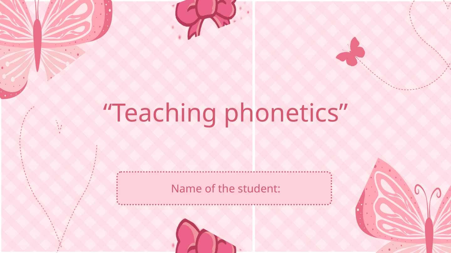 Teaching phonetics
