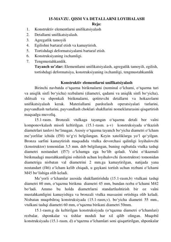 QISM VA DETALLARNI LOYIHALASH