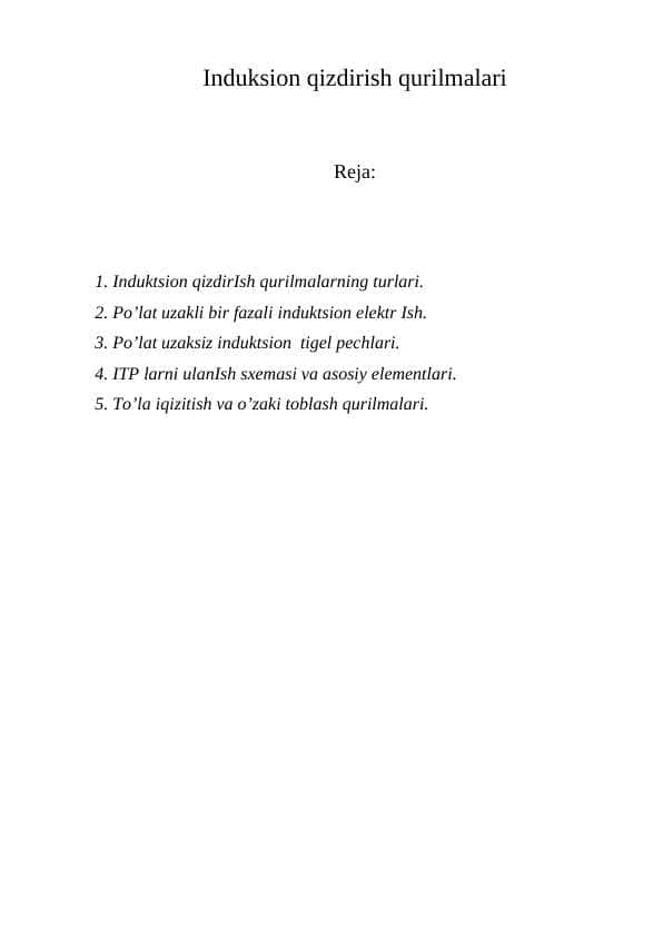 Induksion qizdirish qurilmalari