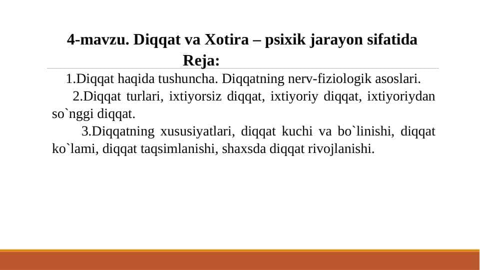 Diqqat va Xotira – psixik jarayon sifatida