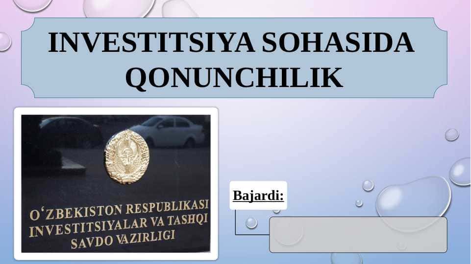 Investitsiya qonunchiligi