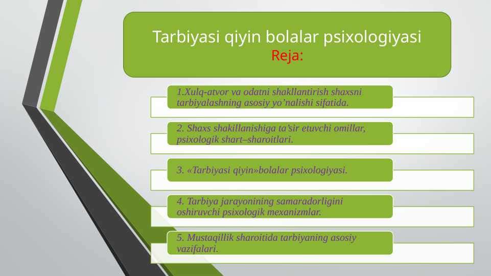 Tarbiyasi qiyin bolalar psixologiyasi