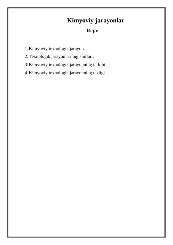 Kimyoviy jarayonlar