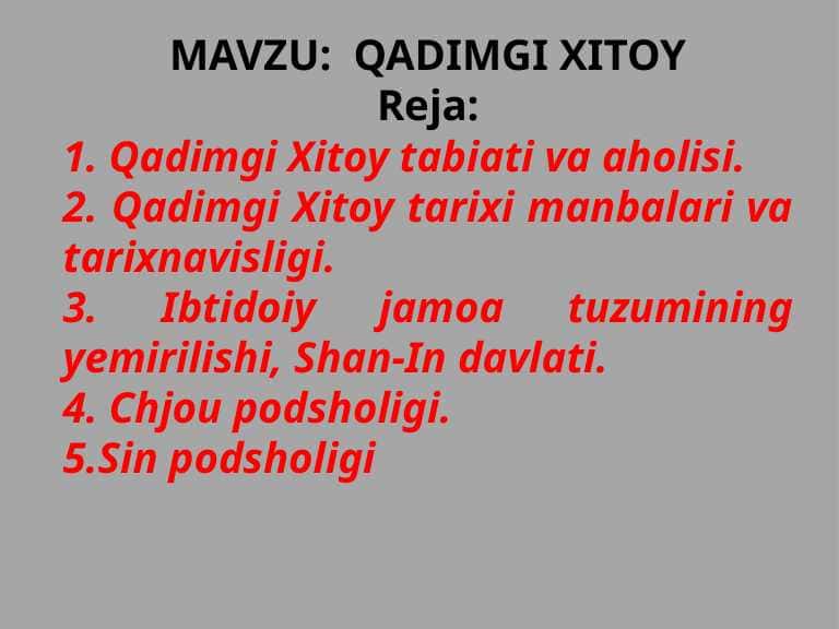 Qadimgi Xitoy