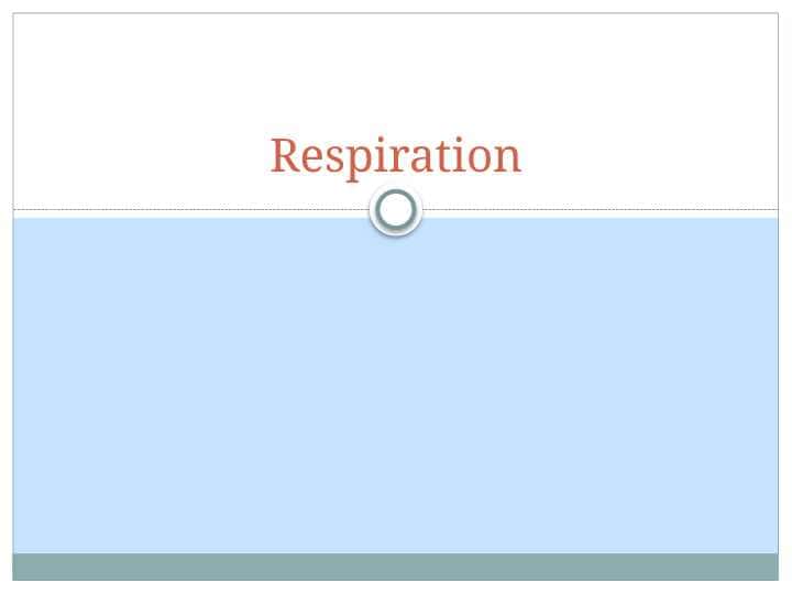 Respiration