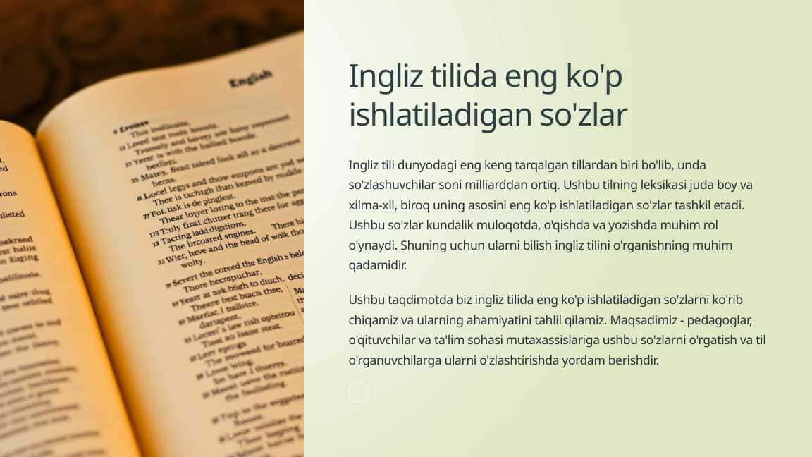 Ingliz tilida eng ko'p ishlatiladigan so'zlar