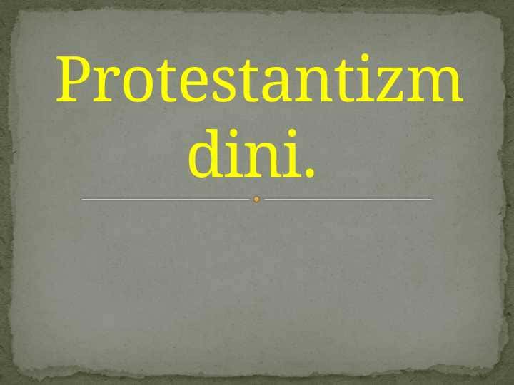 Protеstantizm dini