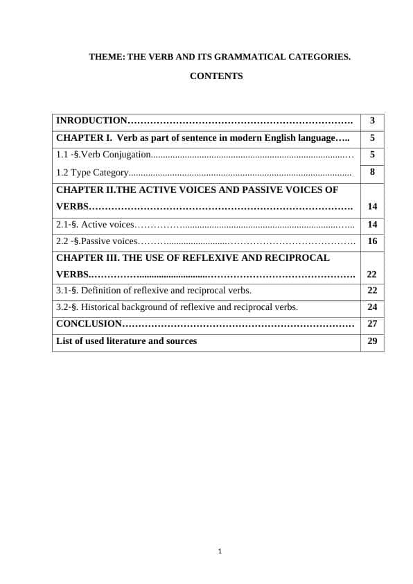 THE VERB AND ITS GRAMMATICAL CATEGORIES