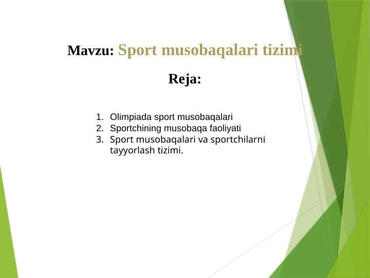 Sport musobaqalari tizimi