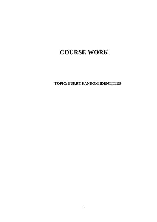 FURRY FANDOM IDENTITIES