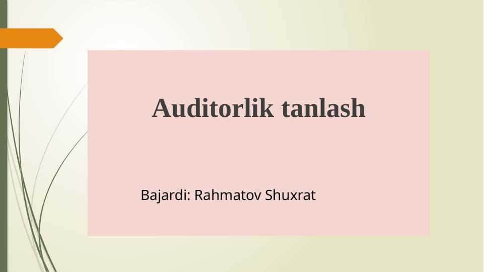 Auditorlik tanlash slayd