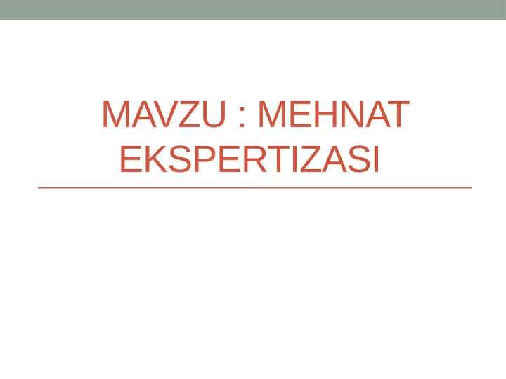 Mehnat ekspertizasi