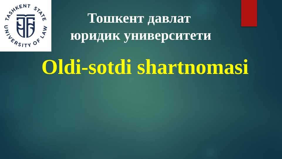 Oldi-sotdi shartnomasi