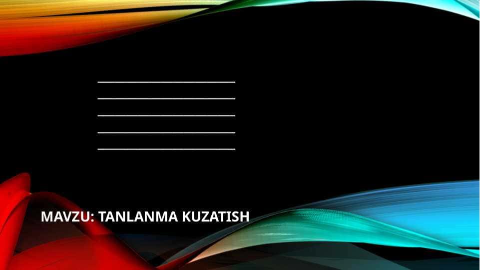 TANLANMA KUZATISH