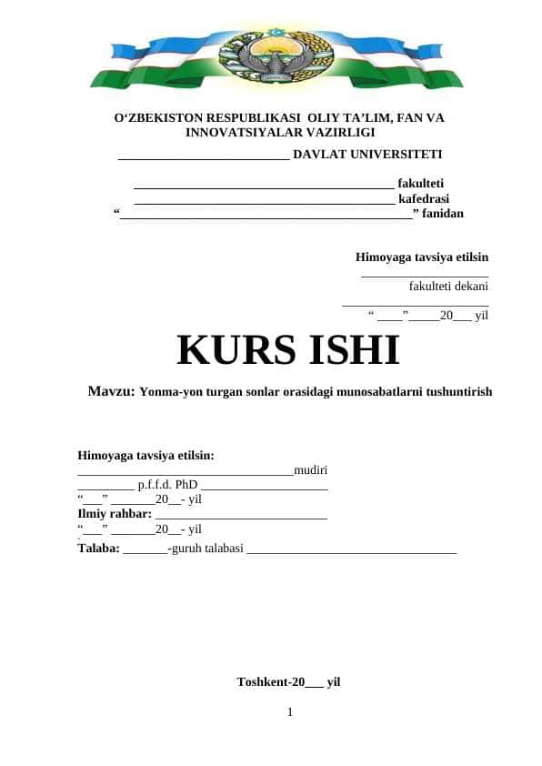Yonma-yon turgan sonlar orasidagi munosabatlarni tushuntirish