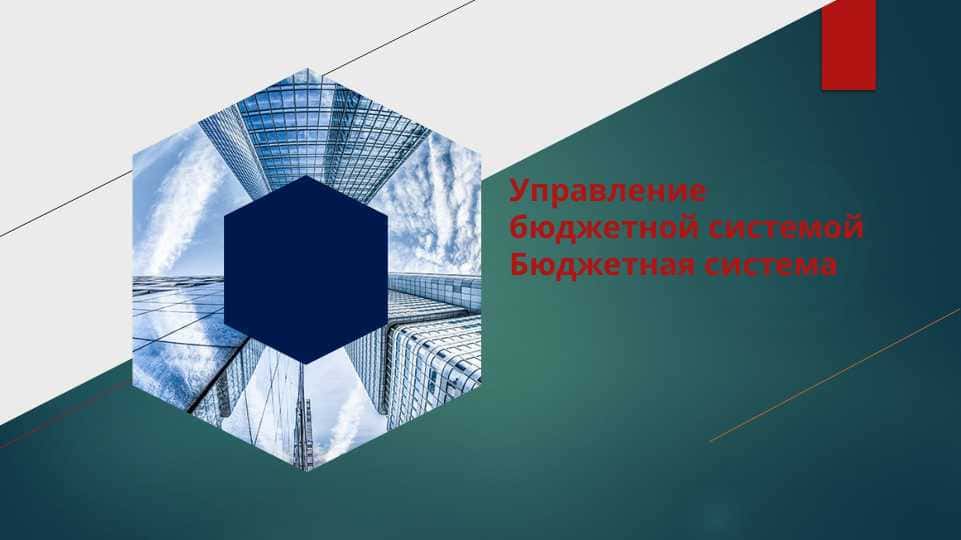 Управление бюджетной системой Бюджетная система