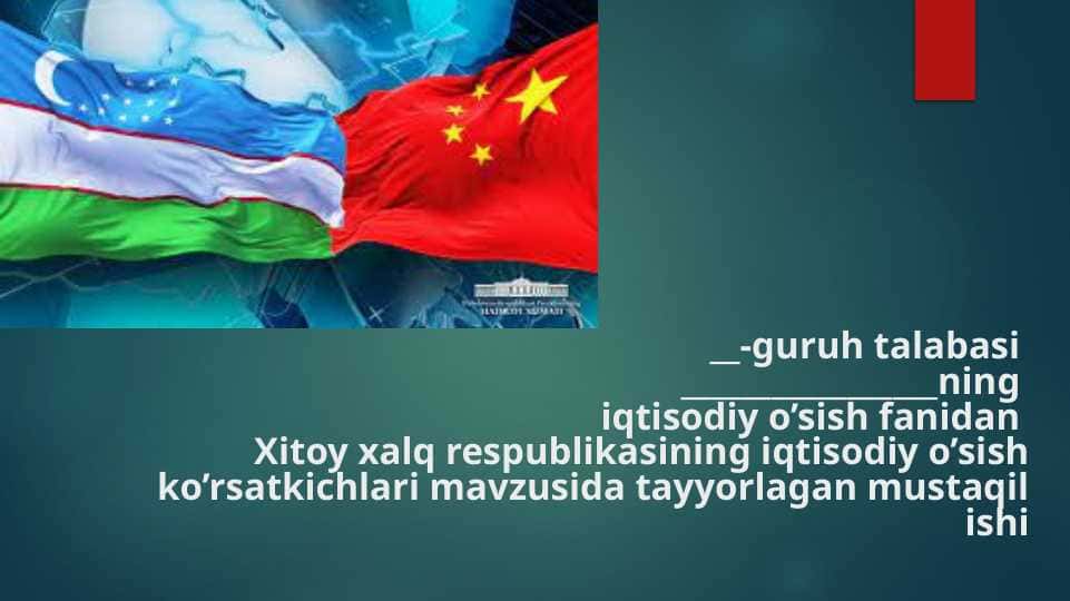 Xitoy iqtisodiyoti