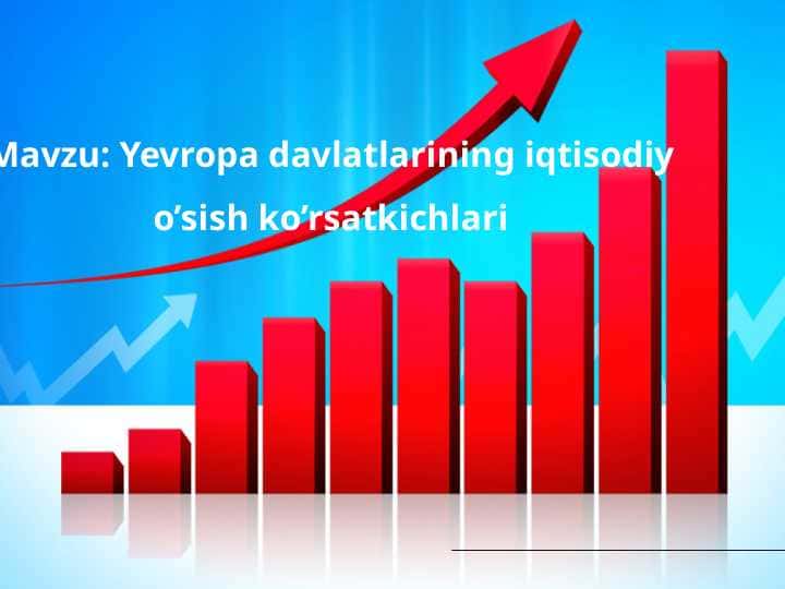 Yevropa davlatlarining iqtisodiy o’sish ko’rsatkichlari