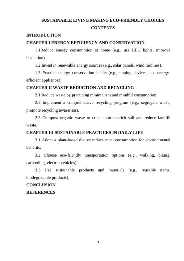 SUSTAINABLE LIVING MAKING ECO-FRIENDLY CHOICES
