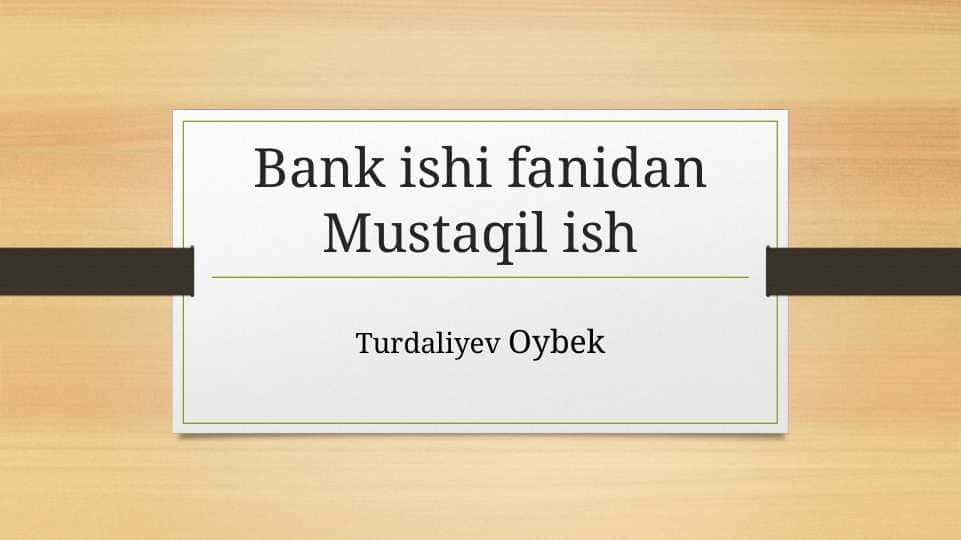 Tijorat banklarining daromadlari,harajatlari va foydasi