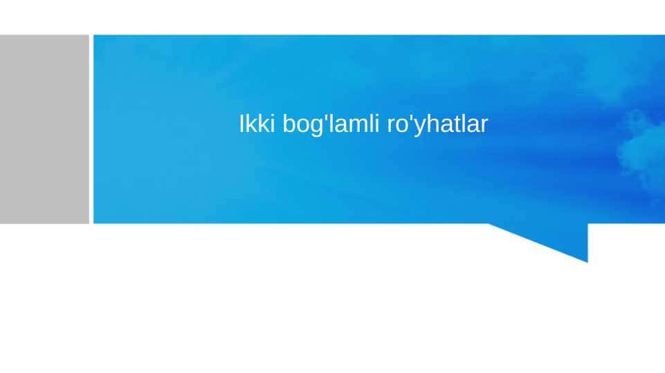 ikki bog'lamli ro'yxatlar