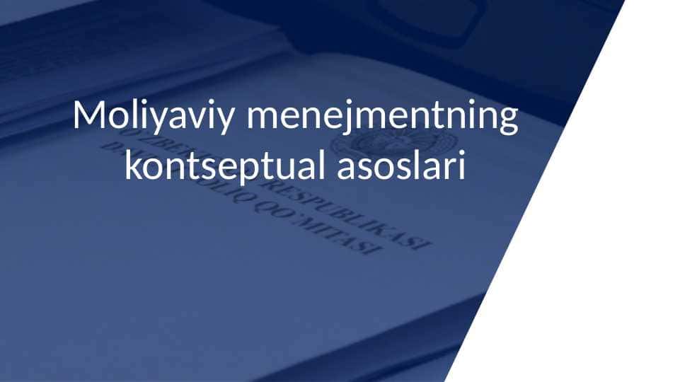 Moliyaviy menejmentning kontseptual asoslari