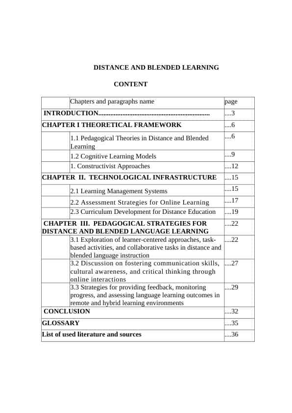 DISTANCE AND BLENDED LEARNING