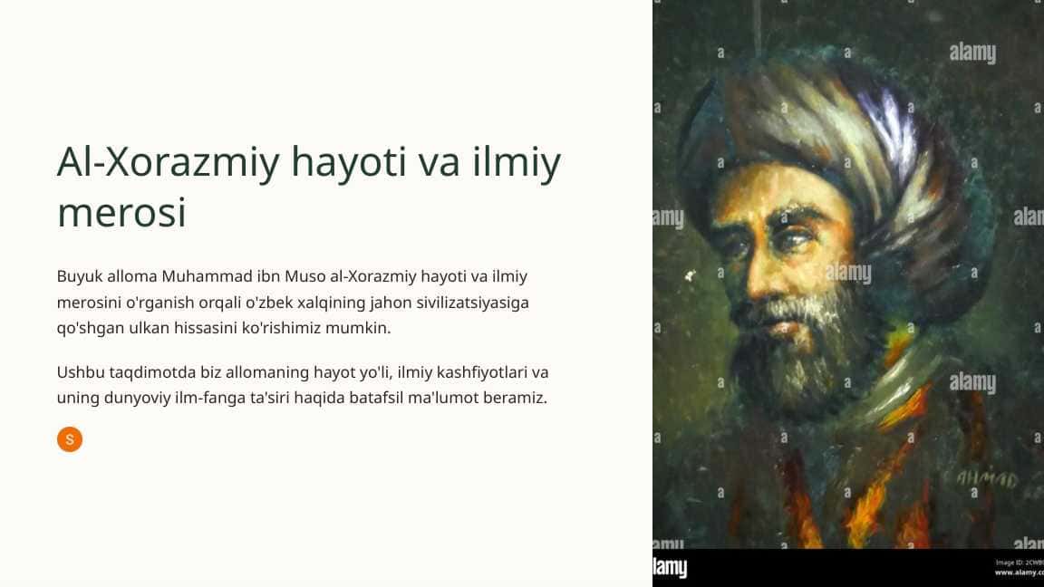 Al-Xorazmiy hayoti va ilmiy merosi