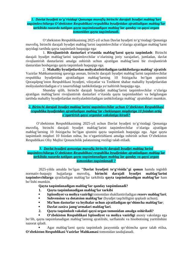 Iqtisodiyot va moliya argos suhbat savollari javoblari bilan
