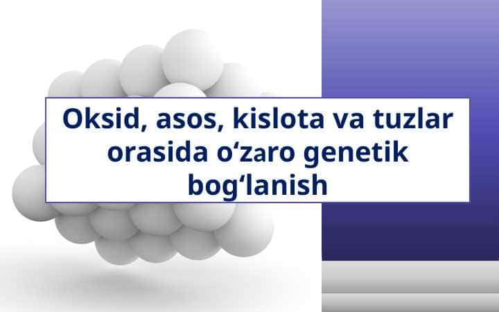 Oksid, asos, kislota va tuzlar orasida o‘zаro genetik bog‘lanish