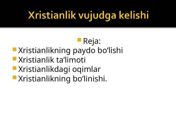 Xristianlik dinining vujudga kelishi